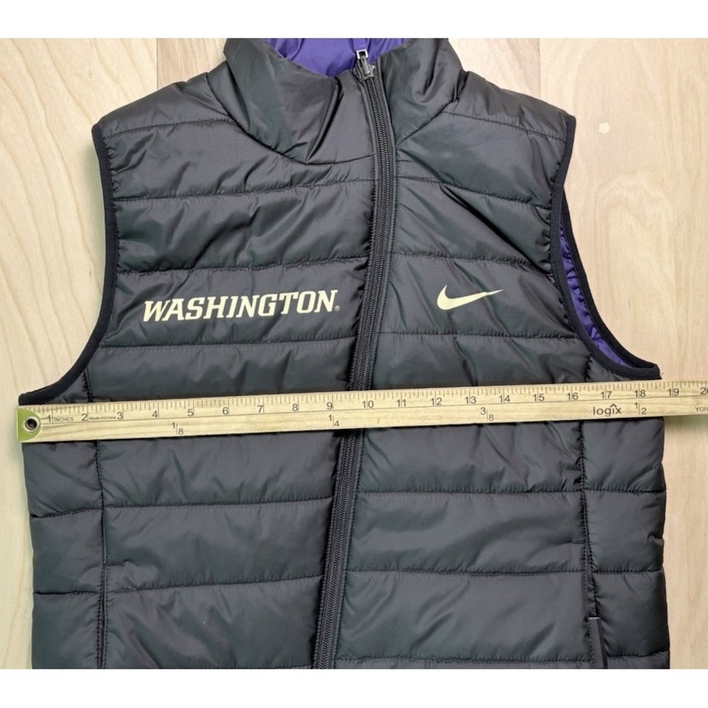 Nike Reversible Puffer Vest Washington State Women's S Purple Black Athletic - Picture 6 of 8